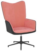 vidaXL Relaxstoel fluweel en PVC roze