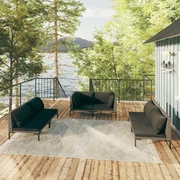 vidaXL 6-delige Loungeset met kussens poly rattan donkergrijs