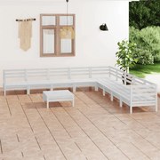 vidaXL 10-delige Loungeset massief grenenhout wit