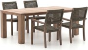 + 15% kassakorting | Diningset ROUGH  | 4 personen teakhout | Tuinset stapelbaar | 5-delig | Kees Smit Tuinmeubelen