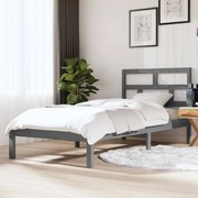 vidaXL Bedframe massief hout grijs 90x190 cm 3FT single