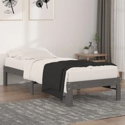 vidaXL Bedframe massief hout grijs 75x190 cm 2FT6 small single