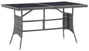 vidaXL Tuintafel 140x80x74 cm poly rattan grijs