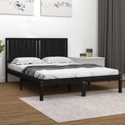 vidaXL Bedframe massief grenenhout zwart 160x200 cm