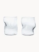 Mondgeblazen waterglazen Dimple, 2-delig