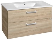 Aqualine Vega badkamermeubel met keramische wastafel 100cm eiken