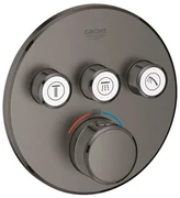 GROHE Grohtherm SmartControl inbouwkraan thermostatisch met omstel voor 3 functies rond hard graphite geborsteld 29121al0