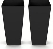 VEVOR Bloempot 325x325x665 mm 2-pack, Hoge Bloempot, Bloembak, PP Plantenbak, Plantenbak met Binnenpot en Afwateringsgaten, Geschikt voor Kamer- en Tuinplanten, Zwart