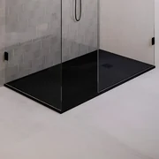 BRAUER Relievo Crag Douchebak 180x90cm antislip antibacterieel mineraalmarmer mat zwart DB-RC90X180Z