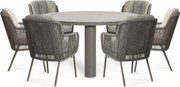 Tuinset 6 personen 150 cm Rope Taupe Santika Furniture Santika