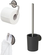 Tiger Tune toiletaccessoires set 3-delig hangend RVS geborsteld/Zwart