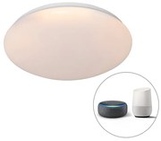 Smart Moderne plafondlamp wit 38 cm incl. LED en RGB - Iene Modern rond Binnenverlichting Lamp