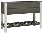 vidaXL Plantenbak verhoogd met schap 125x50x90 cm HKC grijs