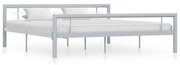 vidaXL Bedframe metaal grijs en wit 180x200 cm