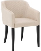 Goossens Eetkamerstoel Peda beige stof met armleuning, elegant chic