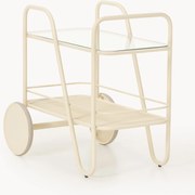Metalen barcart Giovanni met glazen tafelblad