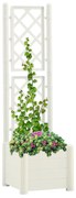 vidaXL Plantenbak met latwerk 43x43x142 cm PP wit