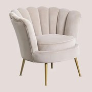 Fauteuil In Fluweel Morla Bruin - Tarwe - Sklum