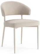 IRIS Beige (stof Basel 24) / beige onderstel – MODERNE GESTOFFEERDE STOEL VOOR WOONKAMER / EETKAMER IN BOHO-STIJL