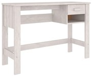 vidaXL Bureau 110x40x75 cm massief grenenhout wit