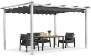 Barbados terraspergola 3x4 m Garden Point wit-antraciet