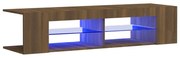 vidaXL Tv-meubel met LED-verlichting 135x39x30 cm bruineikenkleurig