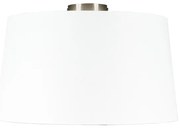 Moderne plafondlamp staal met witte kap 45 cm - Combi Modern E27 rond Binnenverlichting Lamp