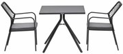 Garden Impressions Ross tuinset zwart 3-delig - Rimini tuintafel 80x80 cm