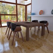 vidaXL Eetkamerstoelen 4 st gebogen hout en kunstleer