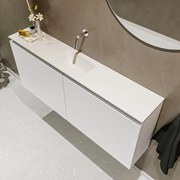 Mondiaz Ture 120cm toiletmeubel talc met wastafel talc midden geen kraangat