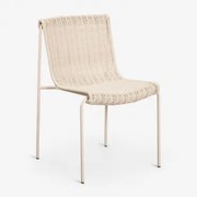 Revia Eetkamerstoel Van Synthetisch Riet En Staal Tapioca Beige - Sklum