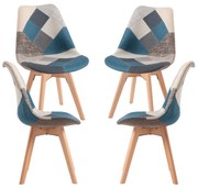 Set 4 Synk Patchwork Stoelen