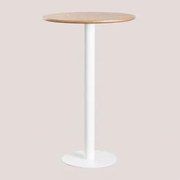 Ronde Hoge Barkruk Van Essenfineer Frappe Ø70 Cm & Wit - Sklum