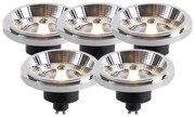 Set van 5 GU10 LED lampen AR111 11W 820 lm 3000K