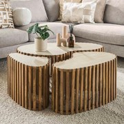 Organische Salontafelset Travertin - 90 X 52cm.