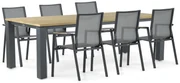 Tuinset 6 personen 240 cm Aluminium/textileen Grijs Lifestyle Garden Furniture Fiora/Riviera