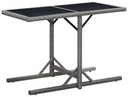 vidaXL Tuintafel 110x53x72 cm glas en poly rattan antraciet