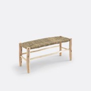 Bank Ghada, onbewerkt wilgenhout en gevlochten doum zitting