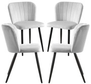 Pak 4 Fluwelen Luk Stoelen