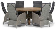 Tuinset Ronde Tuintafel 6 personen 160 cm Wicker Grijs  Garden Collections Lincoln/Sand