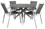 New Valley dining tuinset 120x74 cm 5 delig aluminium wit