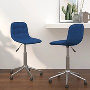 vidaXL Eetkamerstoelen draaibaar 2 st stof blauw