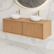 Gliss Design Heronimus badmeubel met ribbelfront 120cm met 2 lades pure