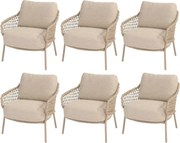 Sardinia low dining tuinstoel latte 4 Seasons Outdoor  set van 6