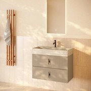 Muebles Murcia badmeubel ribbelfront 80cm macchiato met White Travertin wastafel met kraangat