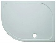 Crosswater Shower Tray douchebak 120x80x4.5cm links inclusief 90mm afvoer 55 radius met antikalkbehandeling polybeton wit SRQ81200LH