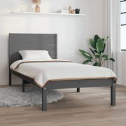 vidaXL Bedframe massief grenenhout grijs 90x200 cm