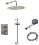 Saniclear Exclusive inbouw regendouche 20cm met wandarm, 3 standen handdouche en glijstang RVS