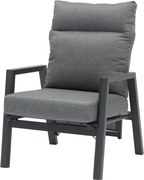 Caribbean verstelbare lounge tuinstoel aluminium dark grey