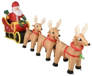 Ambiance Kerstman met slee opblaasbaar LED 340 cm